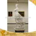 beautiful life size indoor white marble standiing woman statue